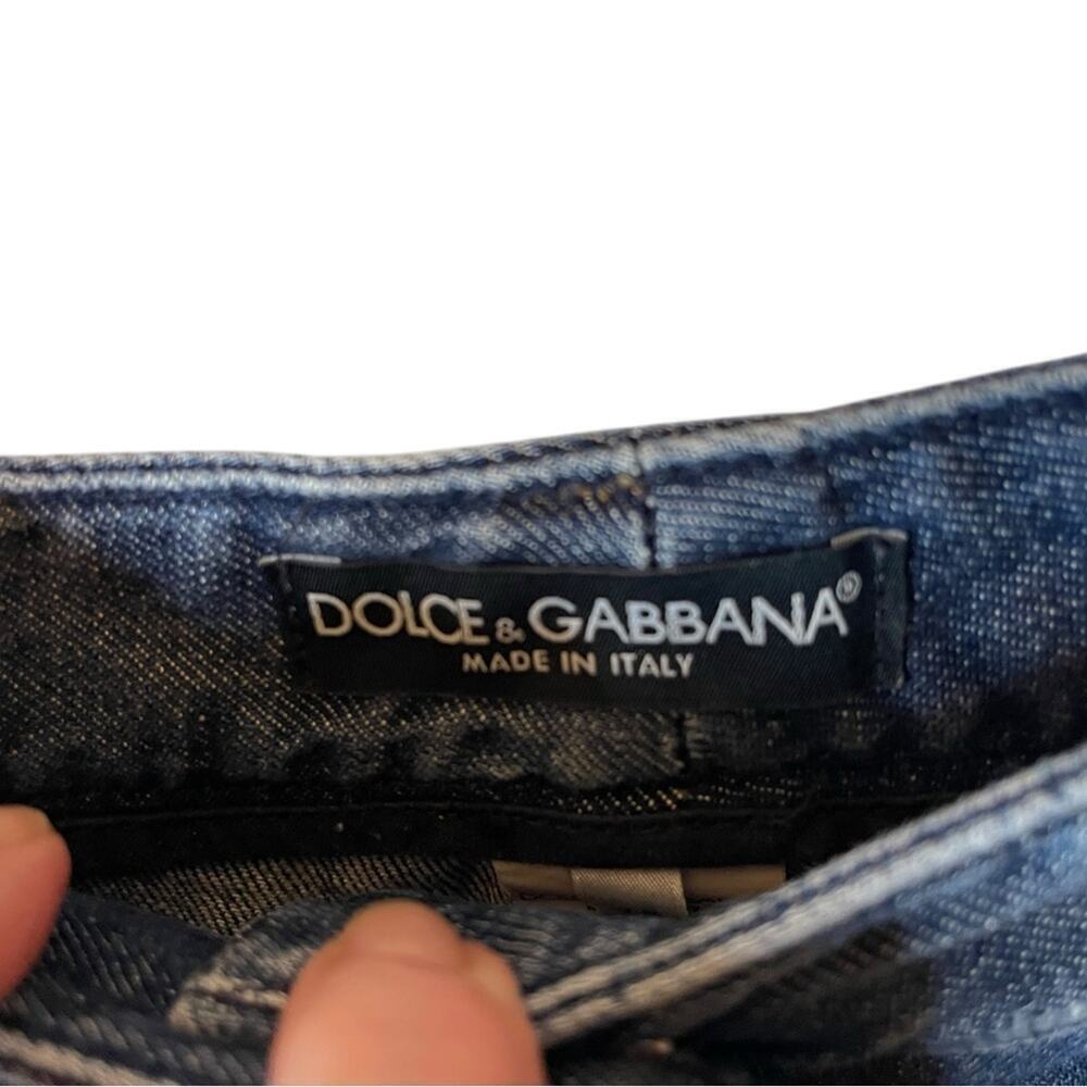 D & G Denim Jeans Short Shorts, Designer, Luxe, Distressed, EU 40, US 12 - Picture 4 of 8